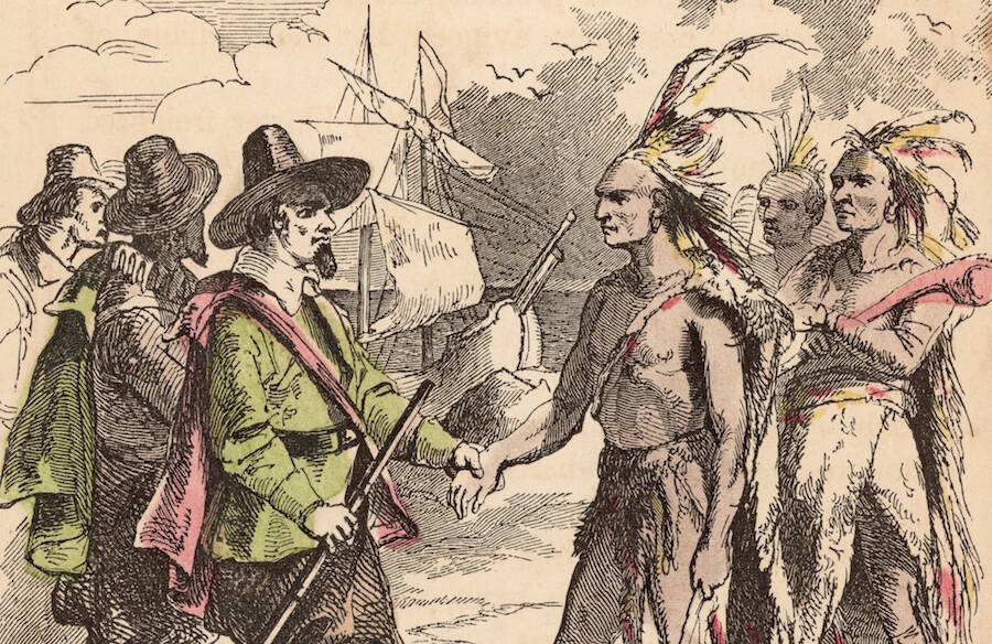 Once ashore, Hopkins’ experience in the New World made him priceless. He took part in several reconnaissances and meetings with the local Indians.When an English-speaking Indian named Samoset visited Plymouth in March to feel out the new colony, he stayed in Hopkins’ house.