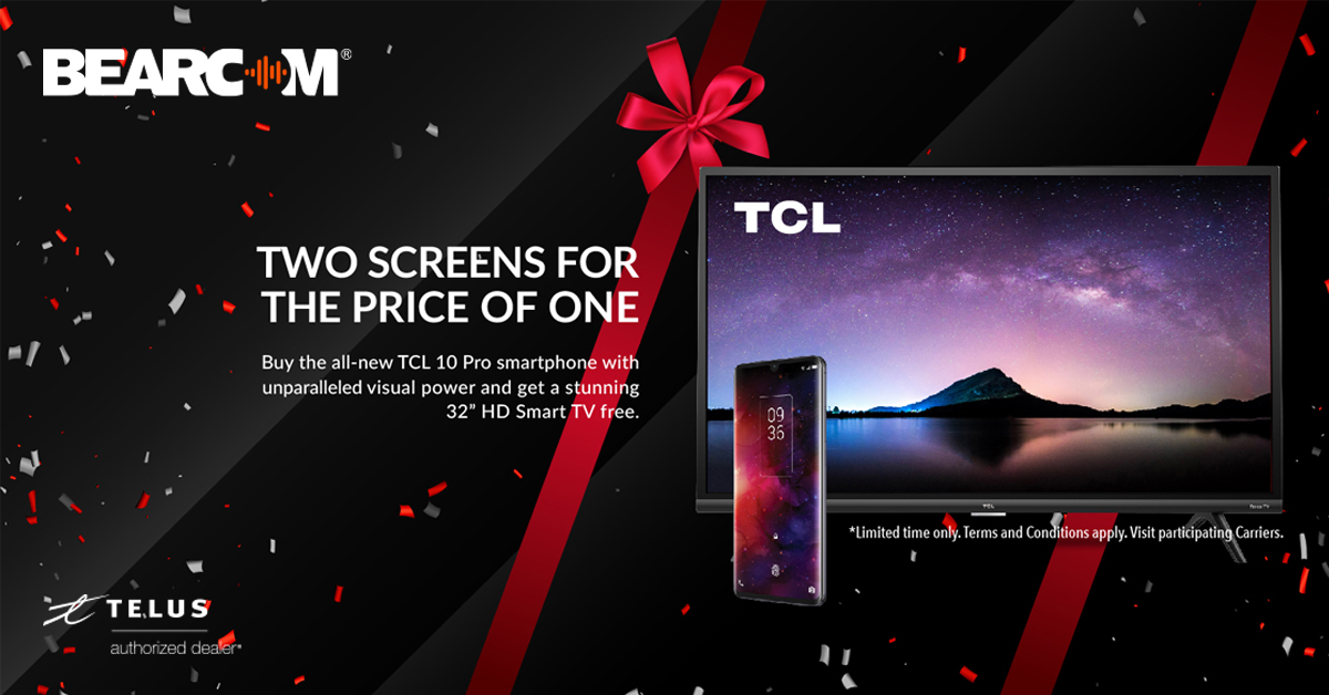 Upgrade to the new TCL 10 Pro and receive a FREE 32” TCL Smart TV! Conditions apply. Available at our #GrandePrairie and #RedDeer locations while supplies last. bearcom.ca/solutions/phon…