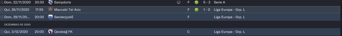 Duart3ferreira's tweet photo. @FootballManager When are you going to correct the calendars ? since FM 2011 a total mess! 3 days in a row Europa League? one on a sunday.. https://t.co/pMfvpbbXtc