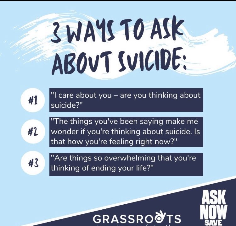 colette_ramsey's tweet photo. Don’t be afraid to ask this important, life saving question - this may help. Every day is Suicide prevention day #suicideprevention 🙏 https://t.co/8WjDvxa1TQ