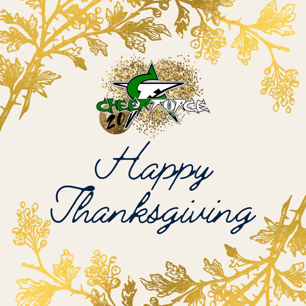 CheerForceCA's tweet image. Beyond grateful for our CheerForce family today and always. Happy Thanksgiving from all of us to you and yours 💚🖤