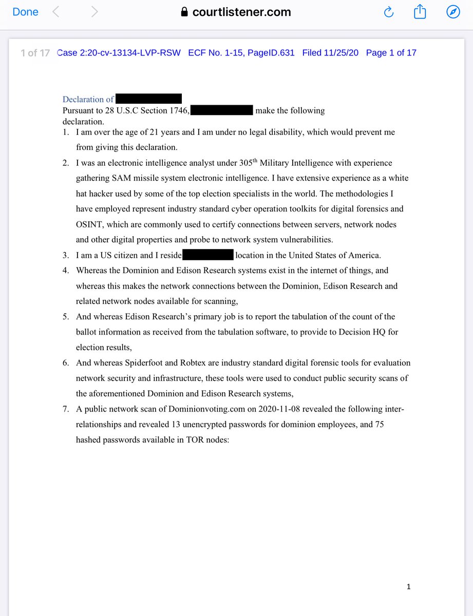 Michigan Filing: Exhibit 105
Countries/Groups Involved in US Election 2020 Access/Manipulation
Belgrade, Serbia
Iran (address tied to Netherlands server)
China
Canada
HSBC Bank Canada
BMA Capital Management
DVSCORP (Chinese Domain)
Indivisible (formerly ACORN)
@SidneyPowell1 https://t.co/QbIi2K33bF
