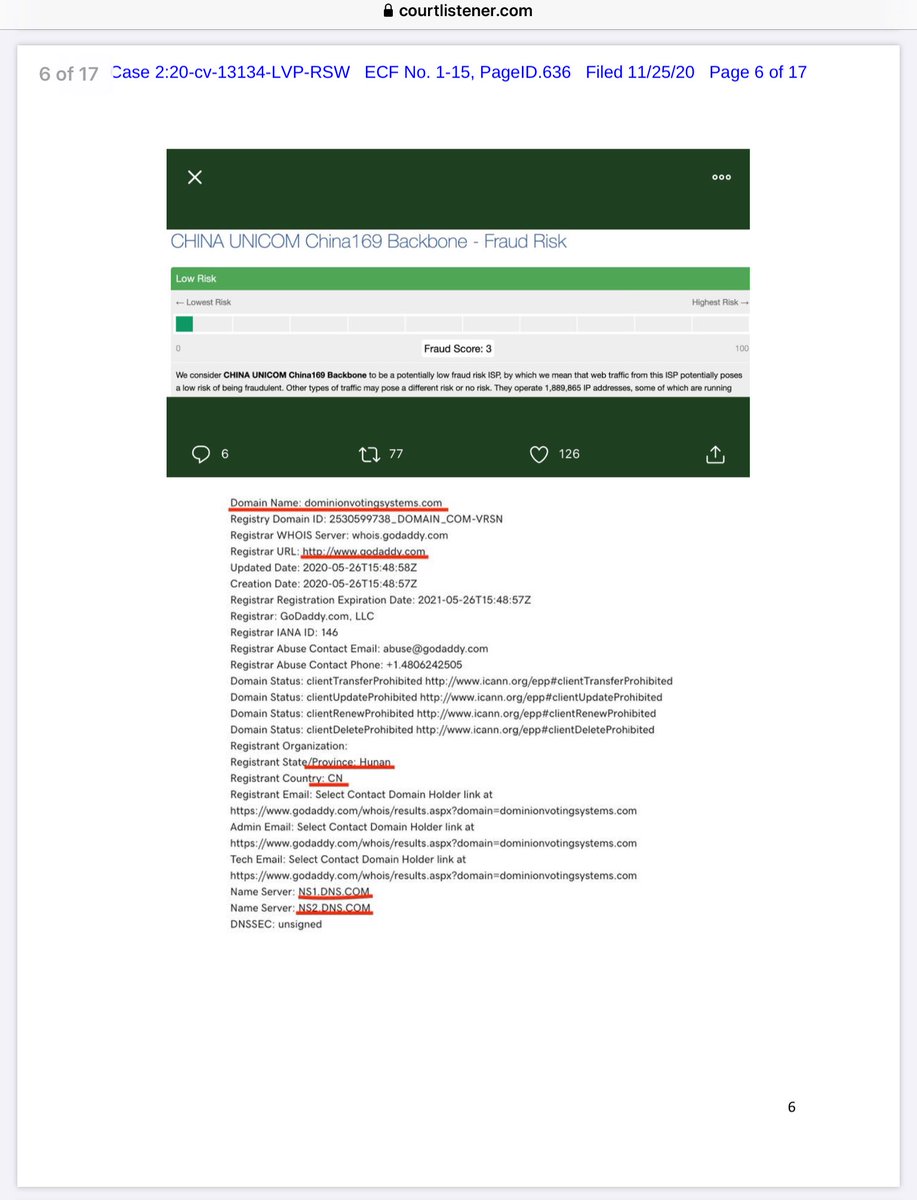 Michigan Filing: Exhibit 105  https://www.courtlistener.com/recap/gov.uscourts.mied.350905/gov.uscourts.mied.350905.1.15.pdf