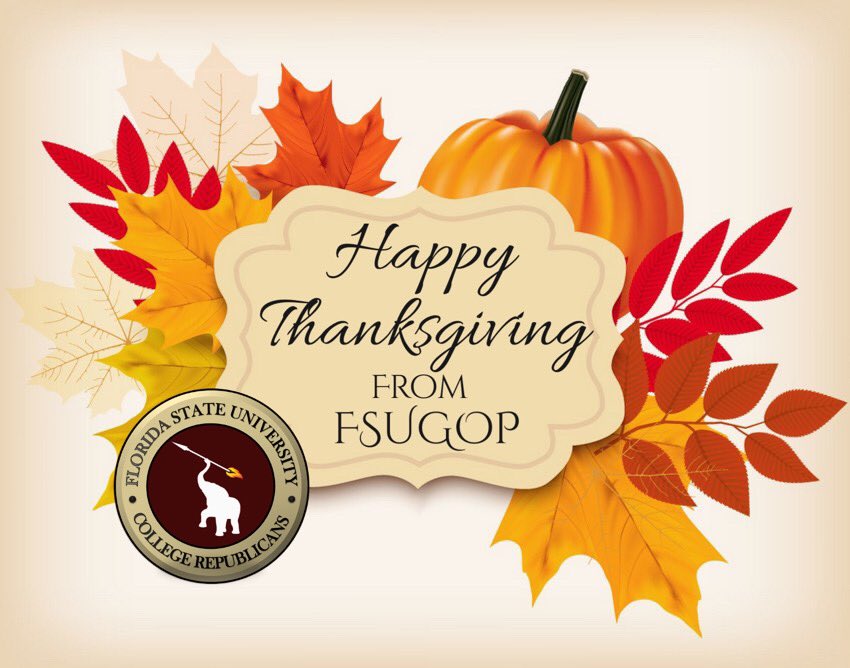 FSUGOP's tweet photo. Even on our toughest days, we can at the least be thankful for the gift of living in the greatest country on Earth.
#FSUGOP wishes a happy, safe, and blessed thanksgiving to everyone! https://t.co/kd8A68KBFk