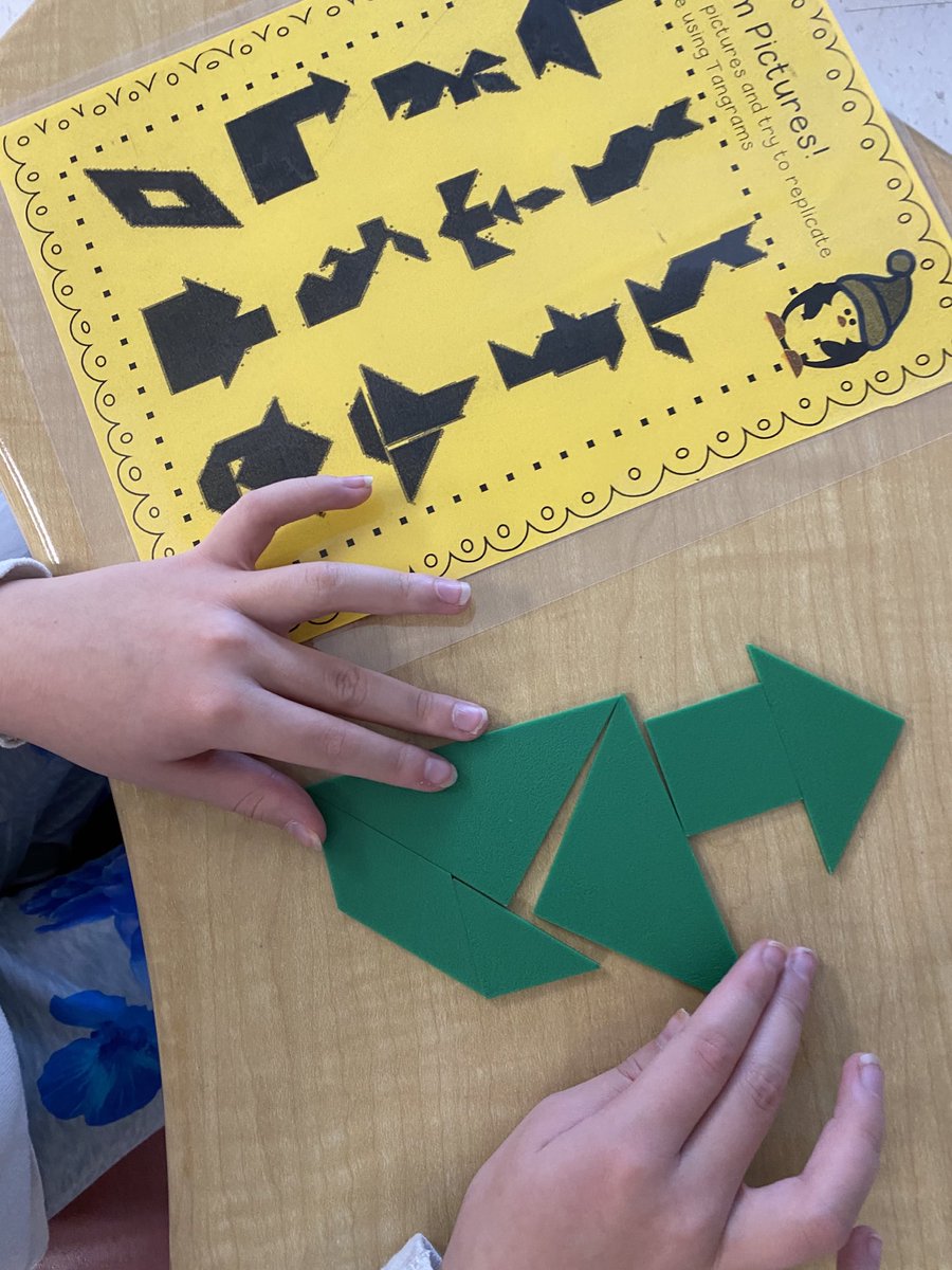 mrslaquerre's tweet photo. Working on manipulating shapes with some tangram fun today. #sjanumeracy https://t.co/VJmAztU6LA