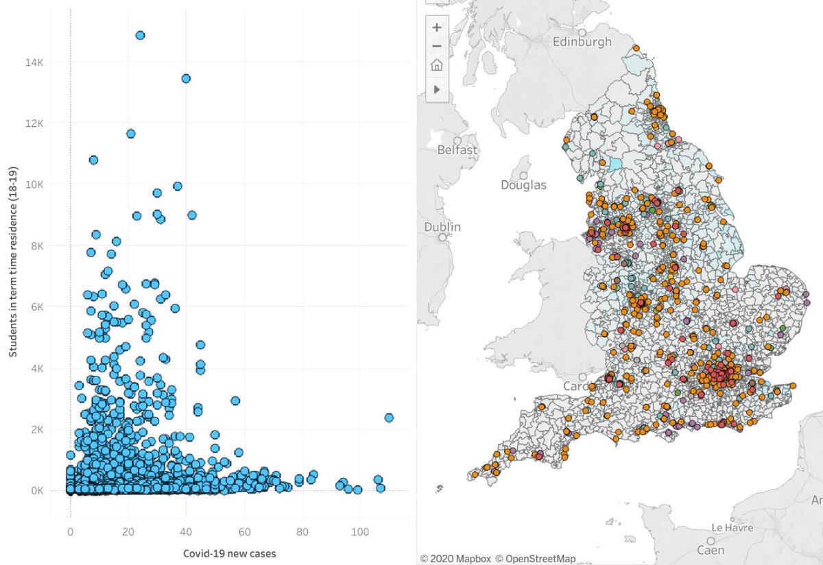 Interesting to take a look at the Wonkhe Covid Dashboard on this, the Festival of the Tiers. It's a complete reversal from early October - most of the high case numbers are in areas with few students.  https://wonkhe.com/blogs/wonkhes-covid-19-data-dashboards/