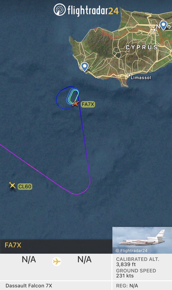 ace_pio's tweet photo. It looked like this @BeAirForce #FA7X was heading to Jordan/Gulf and then turned towards Paphos #BAF84 https://t.co/DVp9hKxZiG