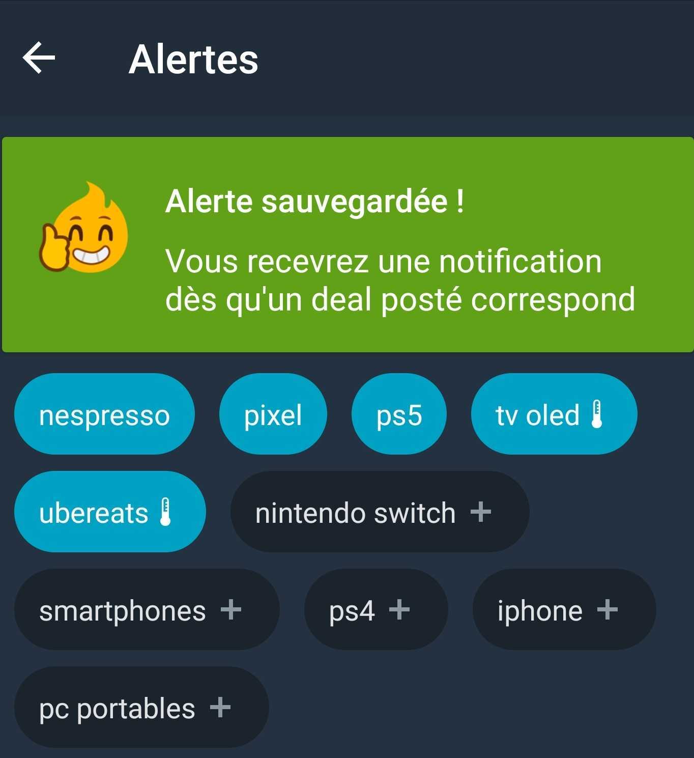 on Twitter "Pensez à mettre des alertes sur l