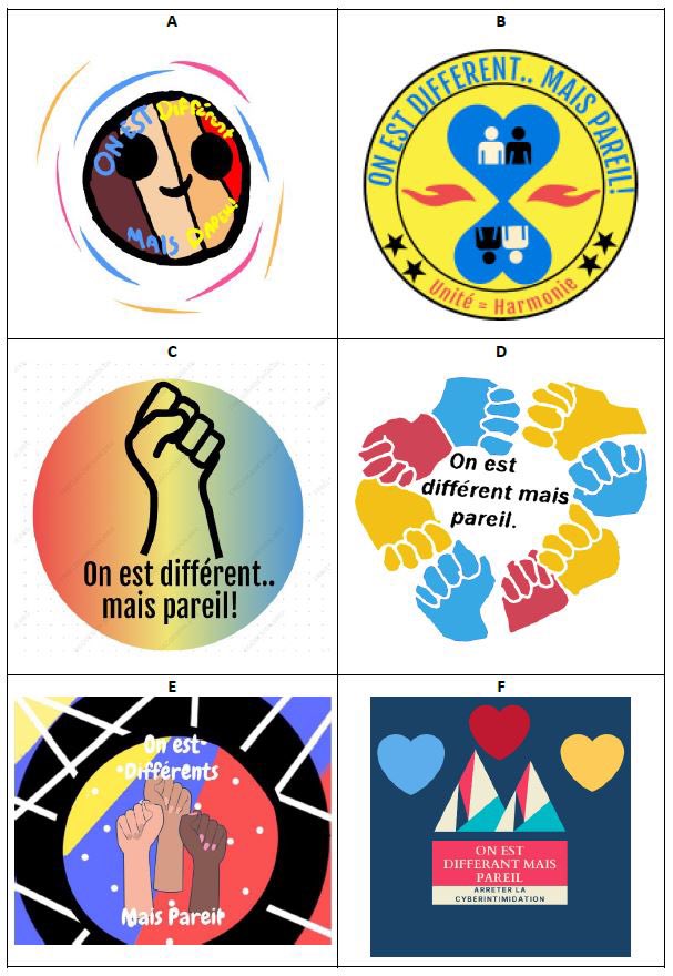 CDJ_Viamonde's tweet photo. La classe virtuelle 5/6VIR a vécu un beau projet de création de logo, en lien avec la semaine anti-intimidation. Suite à un vote en ligne, le logo finaliste a été choisi. Chaque enfant et membre du personnel a reçu leur macaron avec le slogan: «On est différent, mais pareil ». https://t.co/NwWjbONF8Z