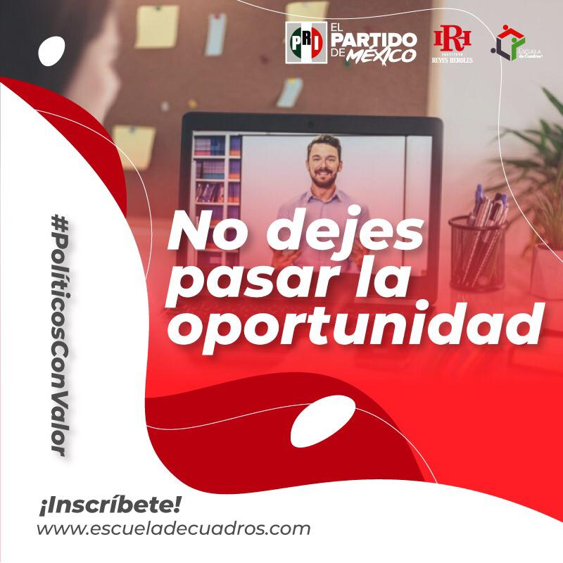 La escuela de cuadros te brinda la oportunidad de ser cuadro de nuestro partido, una gran oportunidad para tu crecimiento político. 👉🏻Inscríbete: 
bit.ly/2J3cOGF #PoliticosConValor
<a href="/alitomorenoc/">Alejandro Moreno</a> <a href="/PRI_Nacional/">PRI</a> <a href="/lazarojimeneza/">Lázaro Jiménez Aquino</a> <a href="/IRHnacional/">ggg</a> <a href="/EC_IRH/">Escuela de Cuadros</a> <a href="/caroviggiano/">Carolina Viggiano</a>