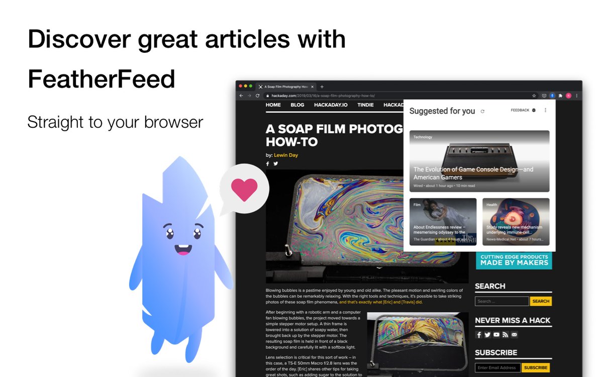 FeatherFeed: Discover great articles without compromising privacy 😃 bit.ly/3lbs2Gg