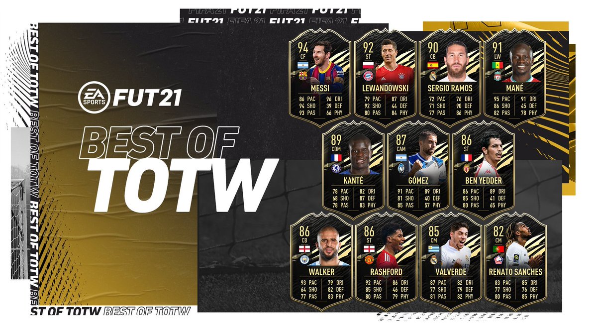Hasta el 1 de diciembre, lo mejor de los #TOTW disponibles en sobres en #FUT21