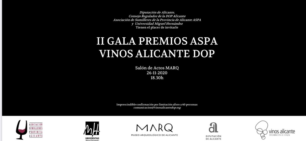 Entregando los premios de la segunda Edición de los Premios ASPA Vinos Alicante DOP @marqalicante Enhorabuena. https://t.co/0yJ42mlO75