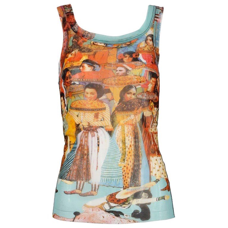Beyoncé in a longsleeve version of a Jean Paul Gaultier mesh Indian top