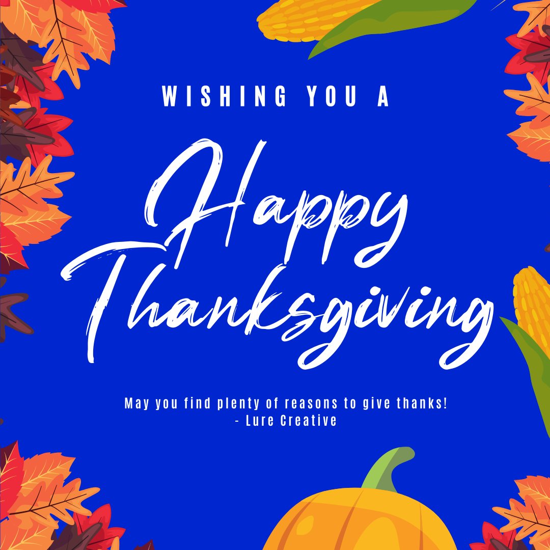 Today is a day to enjoy great food and loved ones! From our Lure Creative family to yours, Happy Thanksgiving! 🦃