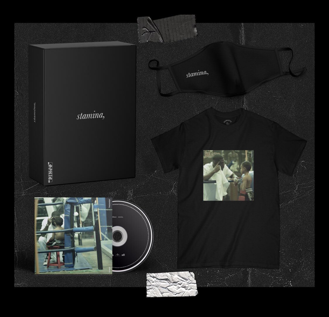 la_ppit's tweet photo. 🚨 CONCOURS 🚨

On vous fait gagner deux box "Stamina" de Dinos comprenant chacune 1 CD, 1 T-shirt avec la cover et 1 masque. 

Pour participer : 
- RT + Follow @la_ppit sur Twitter &amp; Insta (on vérifiera 😉) : https://t.co/ji4fDBxpSA 

T.A.S : lundi 31/11 à 20H ! 🍀 https://t.co/u9t93yX6Y3