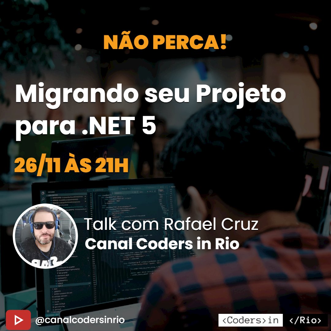 rafaelcruz_net's tweet photo. ONLINE HOJE ÀS 21:00
Migrando seu Projeto para .NET 5
O Rafael Cruz estará online hoje às 21:00 explicando o que é .NET 5 e como migrar seus projetos para essa nova tecnologia!
Confirme presença em https://t.co/rAXMkVRKyK
#mvpbr #mvpbuzz #gocoders #network #programming https://t.co/tyhkOyHWAo