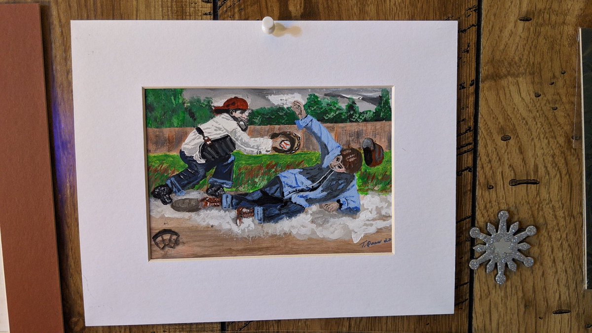 Josephkuli's tweet photo. My grand father has gnack for #acrylicpainting his style reminds me of that classic painting style. #painting #starvingartist #art #baseball #pitcher #canvaspainting #talent https://t.co/Nw0OKxn9mp