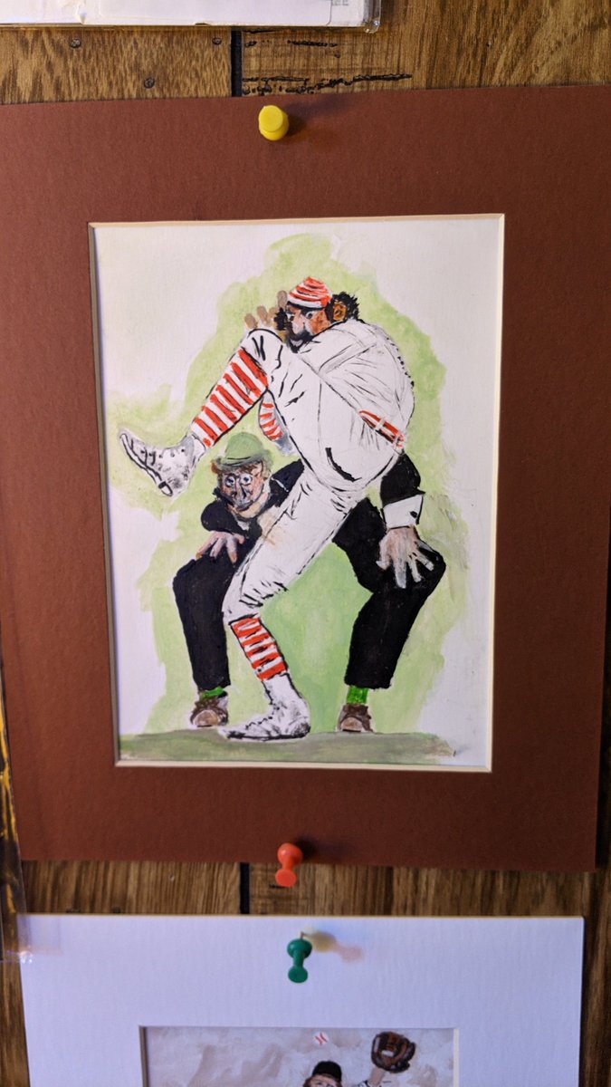 Josephkuli's tweet photo. My grand father has gnack for #acrylicpainting his style reminds me of that classic painting style. #painting #starvingartist #art #baseball #pitcher #canvaspainting #talent https://t.co/Nw0OKxn9mp