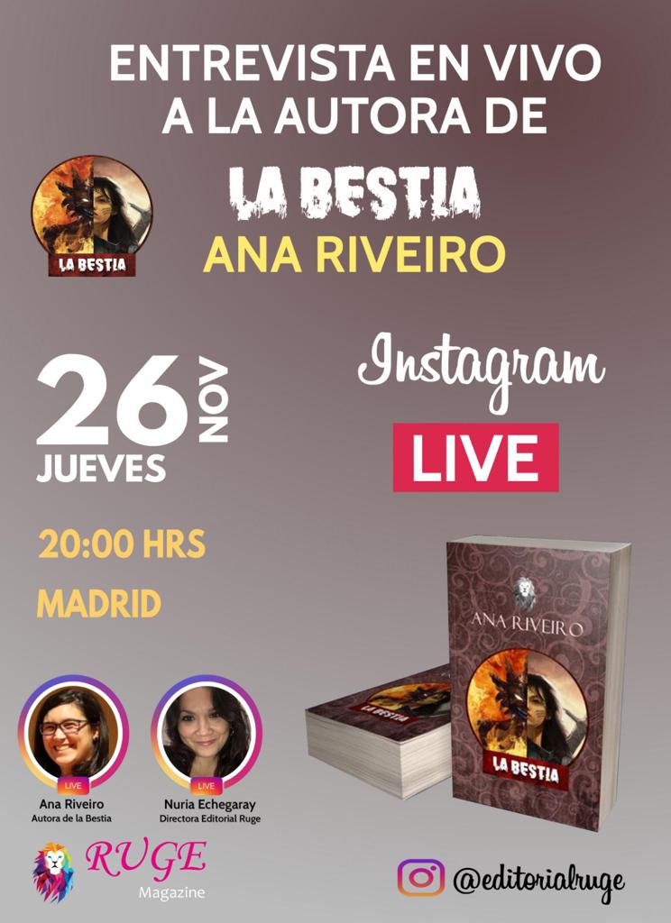 _cricri9_'s tweet photo. En 15 minutos todos a Instagram a ver la entrevista de mi amiga @_AnyRC_ con su libro #LaBestia que es GENIAL!!!  En el perfil de Instagram de la @editorialruge Os dejo el link! https://t.co/9ovrn0ZagL https://t.co/BKbl8gIhxZ