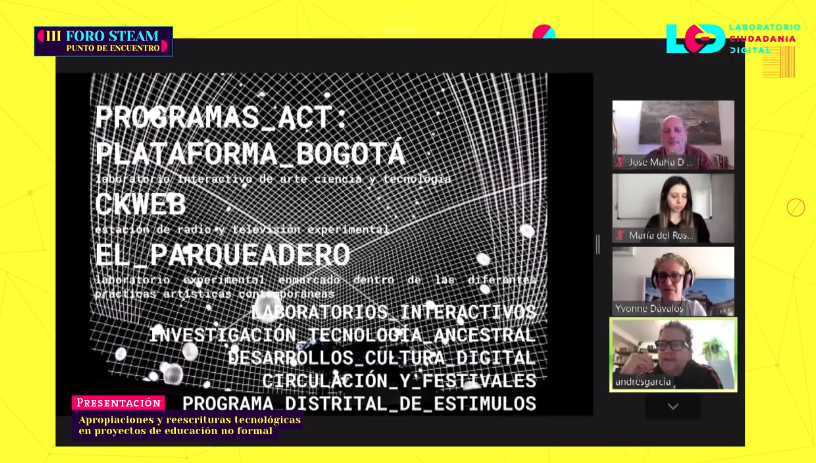 SolangeLabCo's tweet photo. Apropiaciones y reescrituras tecnológicas en proyectos de educación no formal #STEAM2020 @lab_ciudadania @PlataformaLAB https://t.co/uqCH1QzHjL