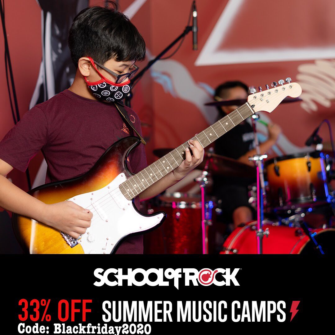Our one-week Camps are condensed versions of the programs. We have a camp for everyone, all levels.
33% off use Coupon Code BlackFriday2020. 
locations.schoolofrock.com/Somerville/mus…
 #SummerCamp  #kidswhorock #guitar #bass #keys #vocals #drums  #blackfriday #cybermonday #BlackFriday