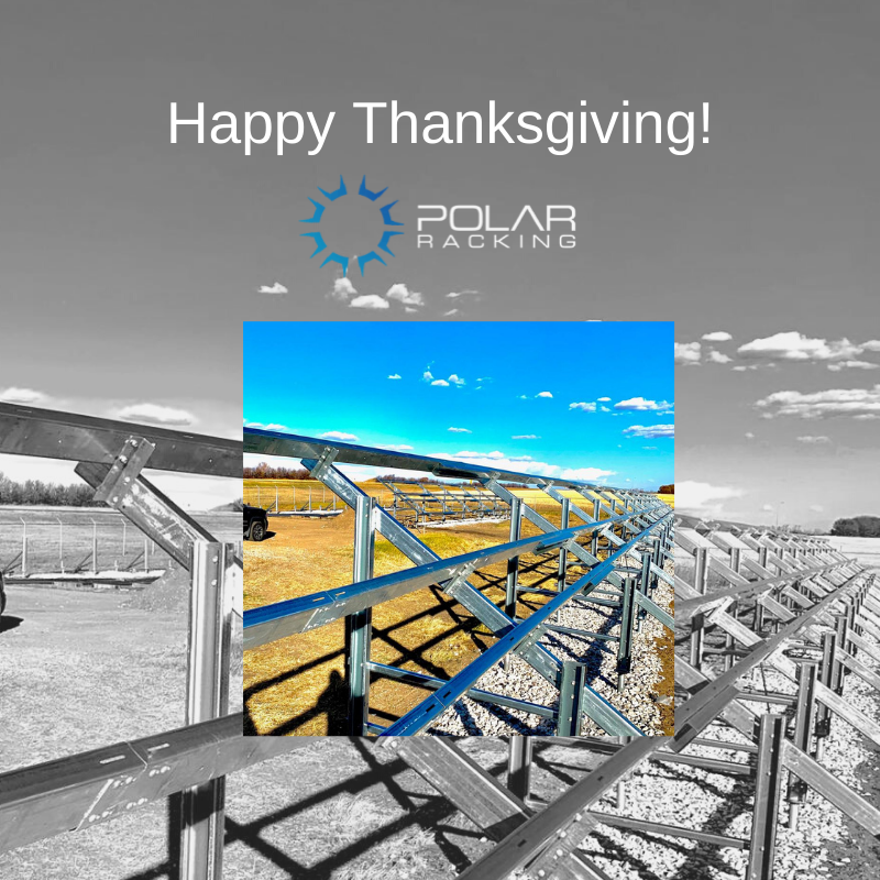 polarracking's tweet photo. Happy Thanksgiving. At Polar, we are thankful we can continue to fulfill our mission - supplying solar mounting systems for a cleaner, greener future. Stay safe everyone this Thanksgiving.
#Thanksgiving #thankful #renewableenergy #PolarRacking https://t.co/1zits41Y8g
