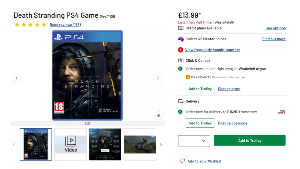 argos death stranding ps4