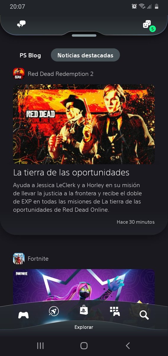RBunFoX's tweet image. En la sección explorar, tenemos la pestañita de noticias destacadas, en esta sección deberían estar las noticias de los juegos que tengamos instalados o bien una opción que nos permita elegir de los juegos que tenemos cuales queremos ver. #PlayStation @PlayStation #PlaystationApp