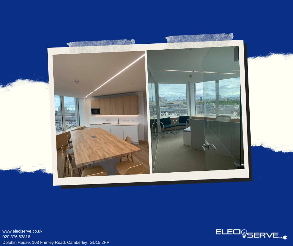 As part of this high-end Cat B fit-out on St. James' Street we installed recessed track lighting throughout with some stunning suspended linear fittings.