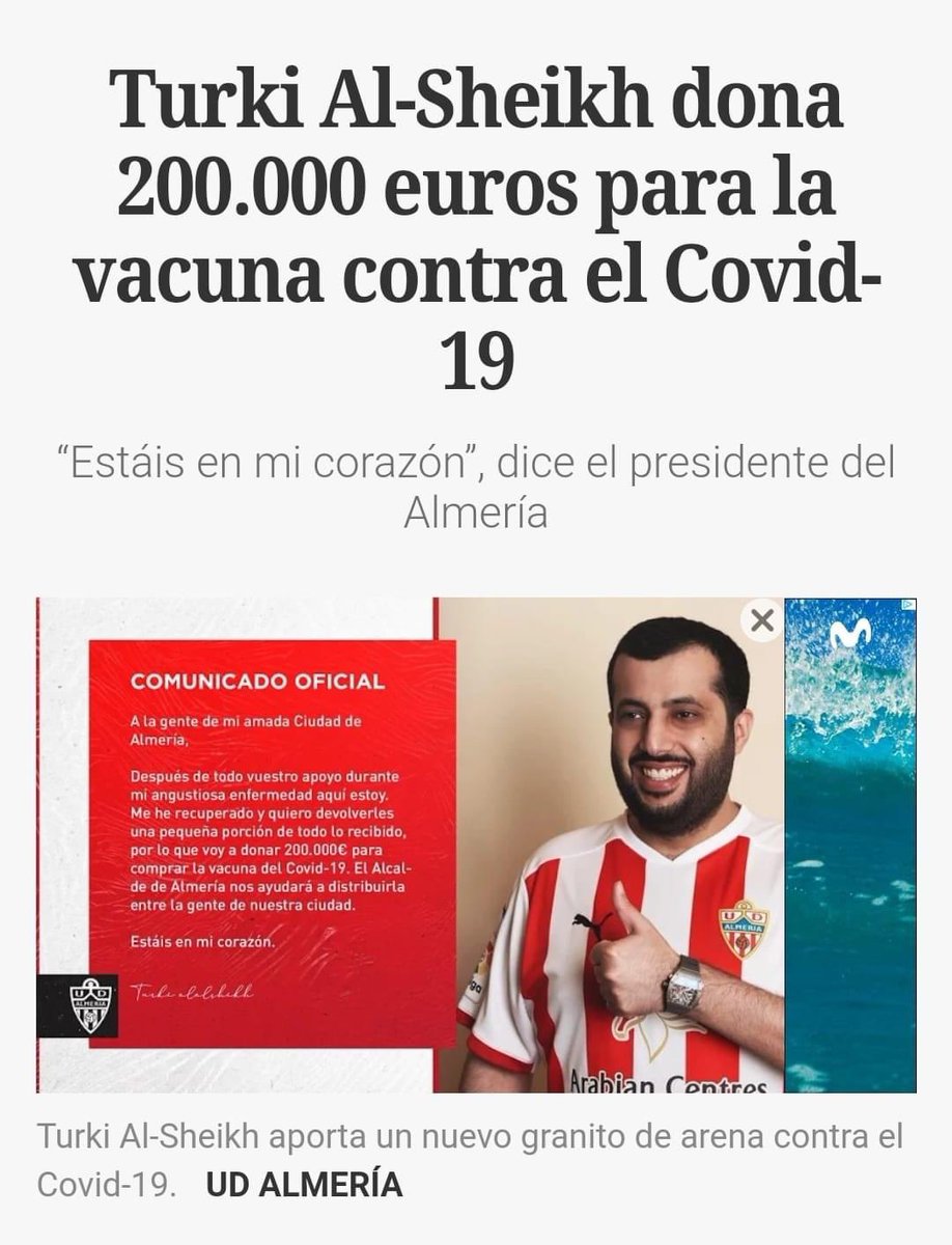 Gracias por todo lo que haces por Almería ! Un gran tipo , ojalá hubiera muchísimos más como el ! 👏🏻