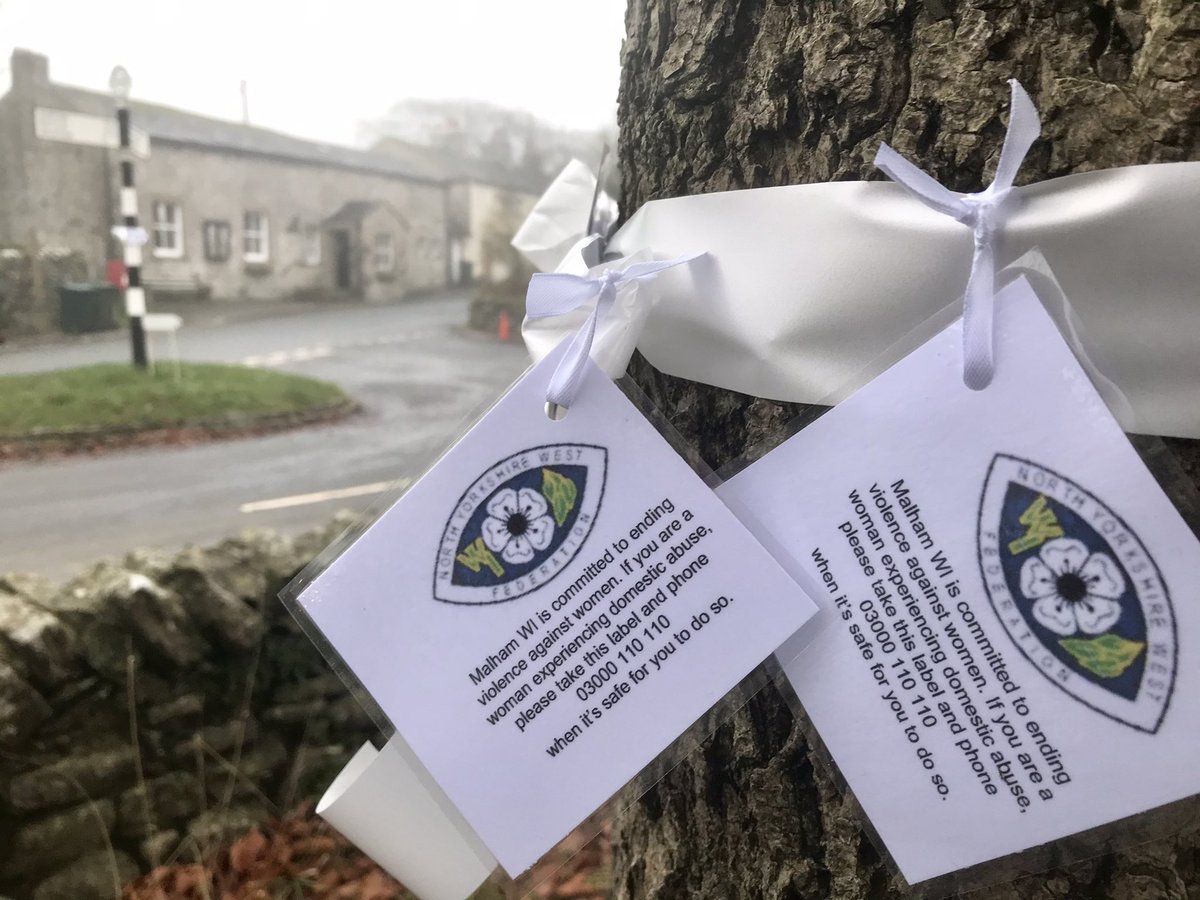 Malham WI as part of a National <a href="/WomensInstitute/">Women's Institute</a> campaign in conjunction with <a href="/NYWFWI/">NYWFWI</a> have tied white ribbons around the village to raise awareness to violence against women. If you are amongst the 1 in 4 women to suffer domestic abuse call 03000 110 110 when it is safe to do so.