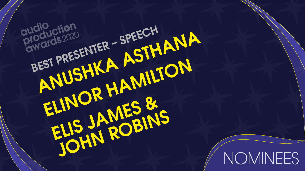 WeAreAudioUK's tweet photo. The nominees for Best Presenter - Speech, are:

💬 @AnushkaAsthana
💬 @sayerhamilton, @karlsvensontadah, @TadahMediaLtd
💬 @elisjames, @nomadicrevery, @masterman, @audioalways
💬 @GeorgeThePoet @Benbrick
💬 @hilaryimarcus, @prisonradiouk
💬 @thewhitmore, @TBIMedia

#APAs20 https://t.co/FDY1hG8WFj