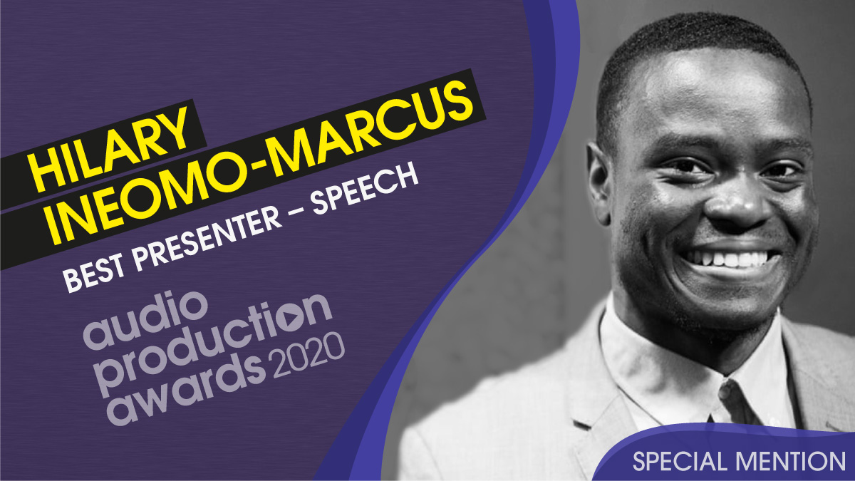 WeAreAudioUK's tweet photo. First, in the Best Presenter - Speech category, we have a special Mention for @hilaryimarcus from @prisonradiouk 

“…a natural radio presenter with a great voice and the ability to get the best out of his interviewees.” 🙌  

#APAs20 https://t.co/yafU6ZKatm