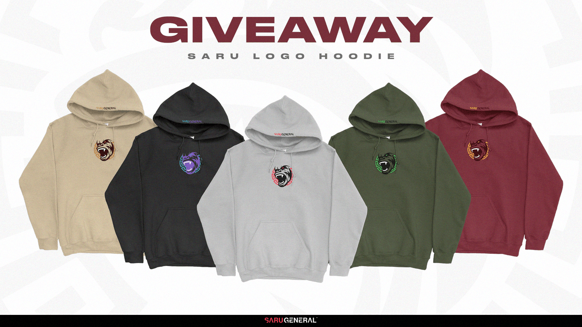 SaruGeneral's tweet photo. Saru logo hoodie GIVEAWAY

- RT &amp; follow us, @SaruGeneral
- Comment your size &amp; colour

*Ends December 1st* https://t.co/b1G0C6YAKx