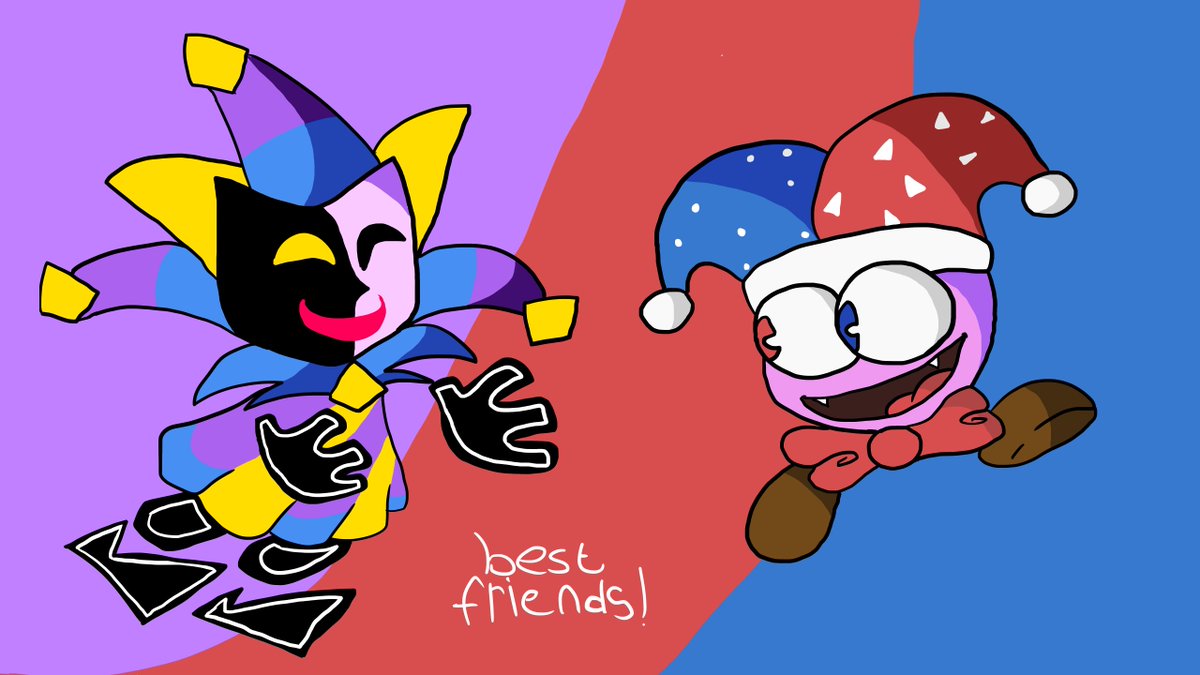 supersprite__'s tweet photo. two jesters stop trying to kill eachother due to similarities https://t.co/8cFwLvvASM