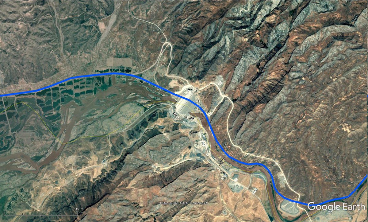 But at one location the alignment isn't existing anymore: It disappeared in the water of the the reservoir created by the Iranian-built  Khoda Afarin Dam (satellite photos 2007 vs 2020):  https://en.wikipedia.org/wiki/Khoda_Afarin_Dam