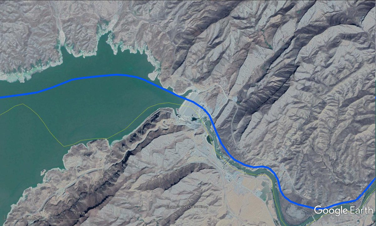 But at one location the alignment isn't existing anymore: It disappeared in the water of the the reservoir created by the Iranian-built  Khoda Afarin Dam (satellite photos 2007 vs 2020):  https://en.wikipedia.org/wiki/Khoda_Afarin_Dam