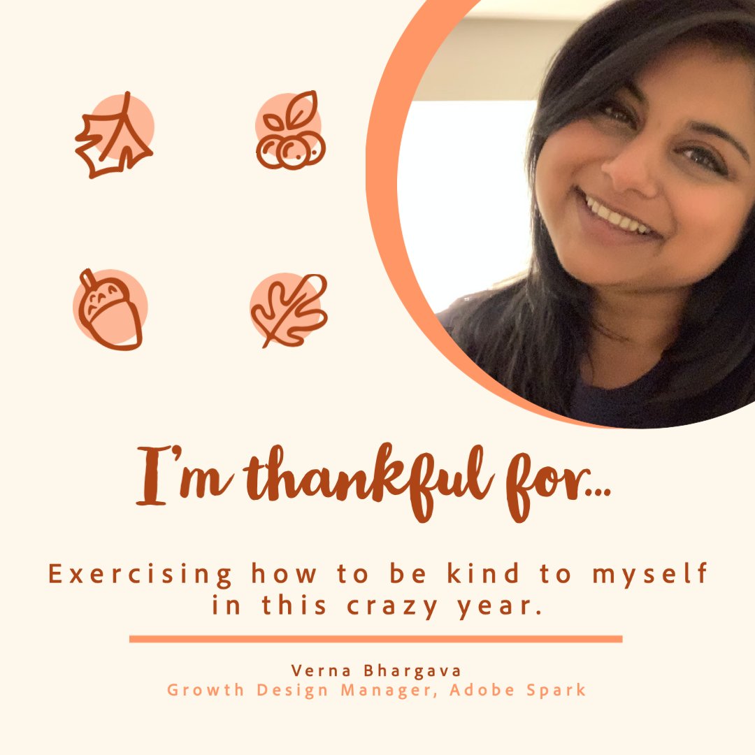 AdobeExpress's tweet image. This season of giving thanks seemed like the perfect time to introduce you to a few more members of the #SparkFamily. 

2020 has been a challenging year for so many of us, but in spite of it all we’ve found that there is still so much to be thankful for. (Cont. ➡️)