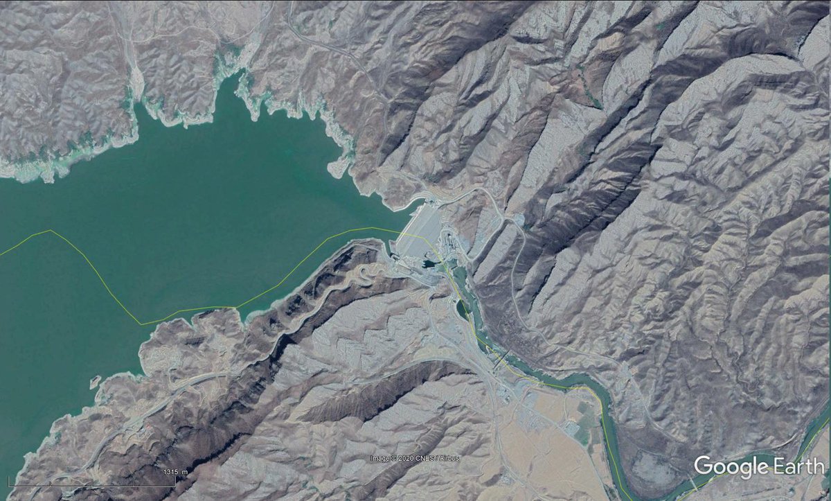 But at one location the alignment isn't existing anymore: It disappeared in the water of the the reservoir created by the Iranian-built  Khoda Afarin Dam (satellite photos 2007 vs 2020):  https://en.wikipedia.org/wiki/Khoda_Afarin_Dam