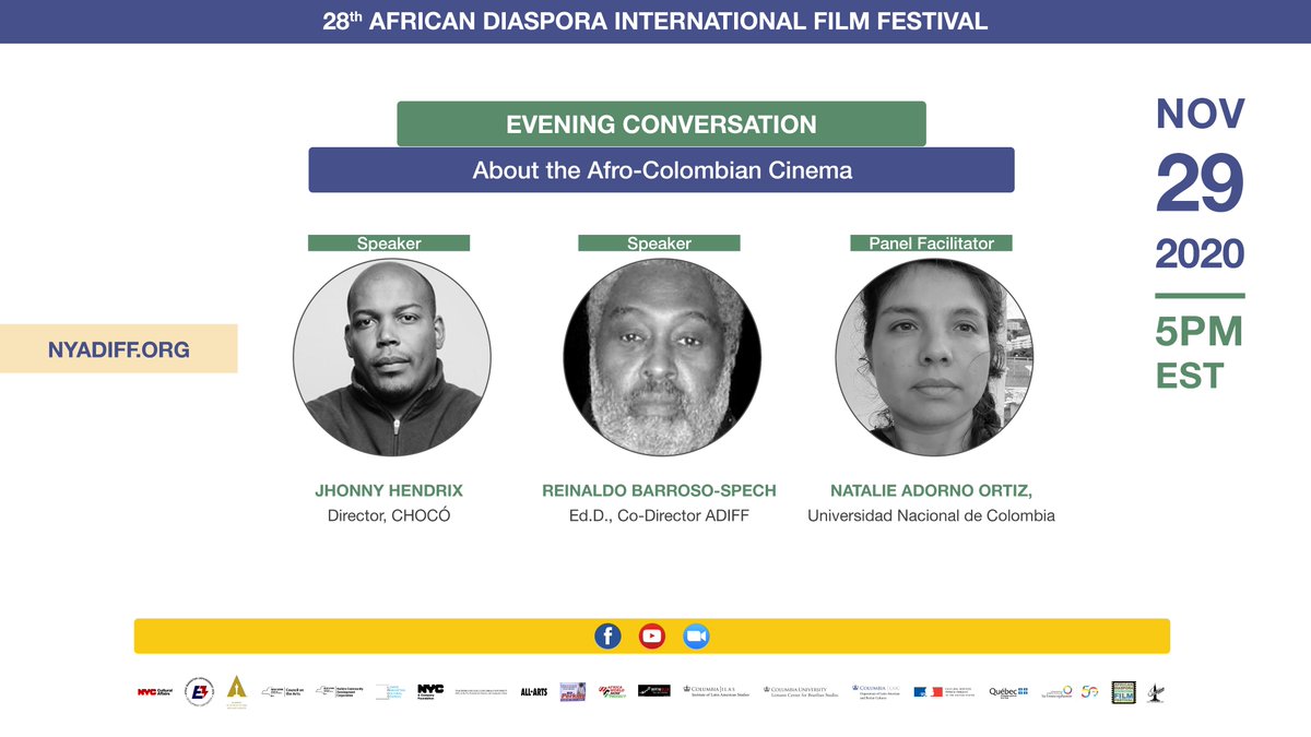 Familia, queremos invitarlos a este panel sobre el cine afro-colombiano, en el cual estará participando nuestro queridísimo Jhonny Hendrix.
La cita es este 29 de noviembre a las 5PM ¡No se lo pierdan!
Pueden inscribirse a través de este link:
us02web.zoom.us/.../201.../WN_…