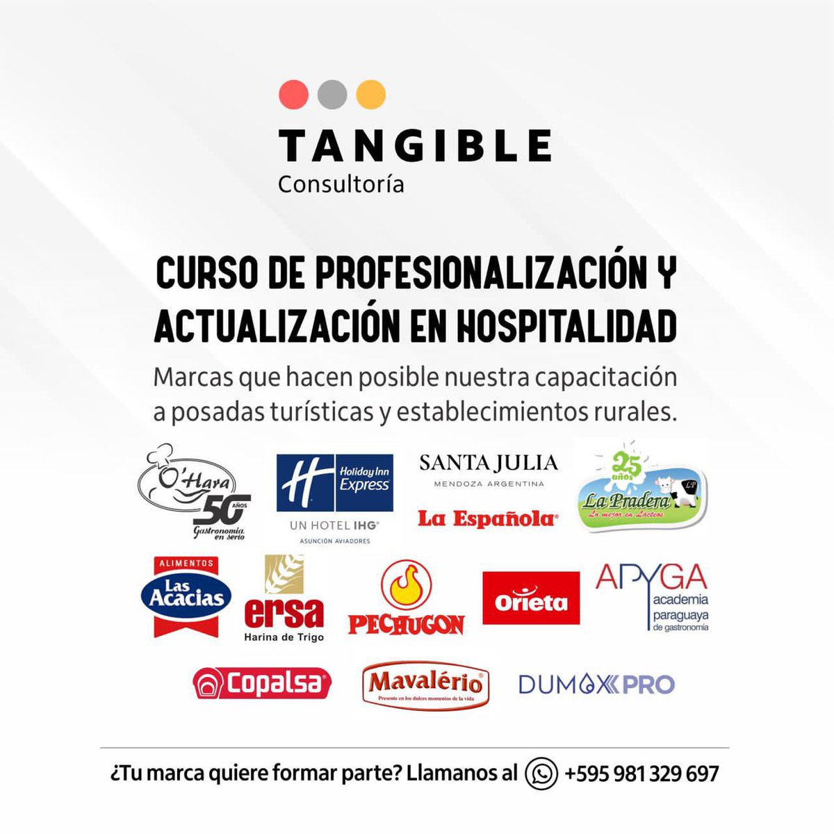 tangiblepy's tweet photo. A unos días del inicio de las capacitaciones a propietarios/as de posadas turísticas y establecimientos rurales, más empresas se van sumando a la profesionalización de la industria turística y la reactivación económica  del país mediante el turismo interno🇵🇾💪🏻 https://t.co/OgN0BihUzt