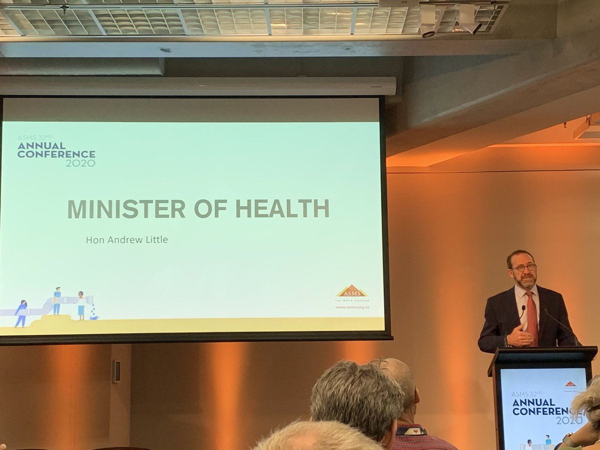 nksdevries's tweet image. ‘There isn’t a perfect healthcare system, but we aspire to have a bloody good one’ @AndrewLittleMP at the #ASMS2020 conference @ASMSNZ
