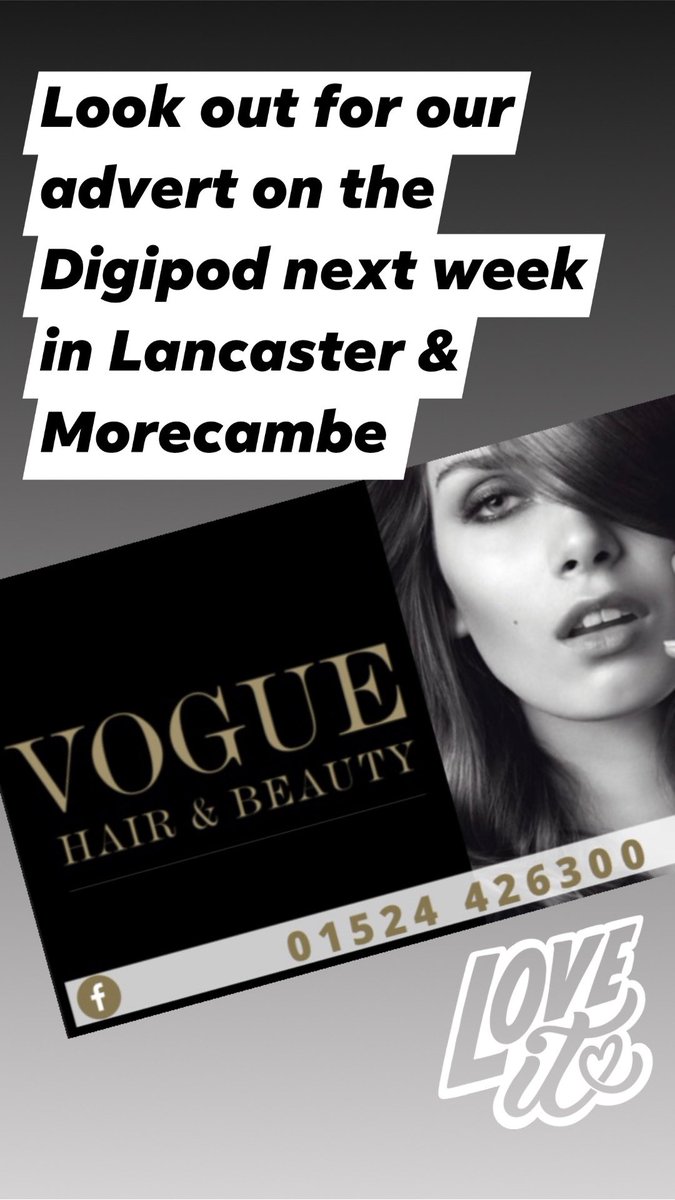 VOGUEHAIRLtd's tweet photo. Look out for us next week @Redtail_digital @MorecambeBayUK @yes_lancaster @LocalChoice1 https://t.co/aPQ2reS6LG
