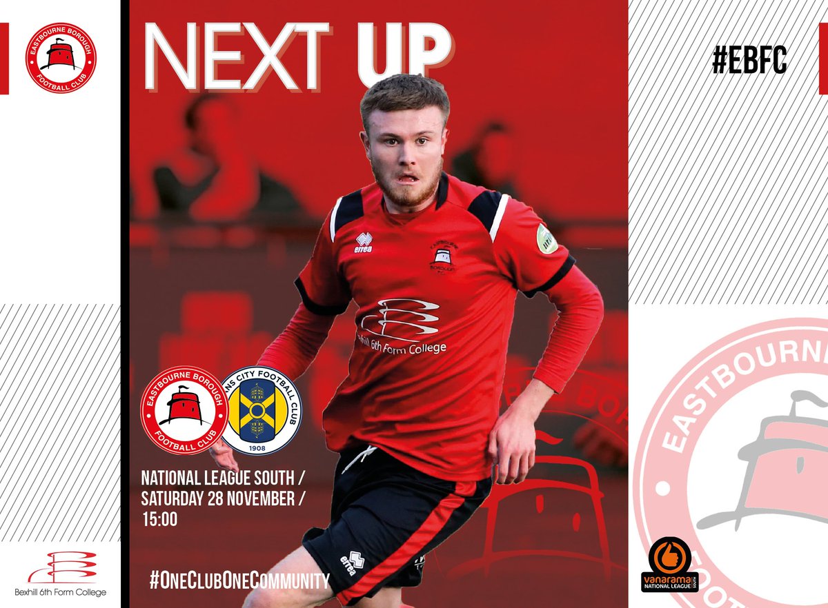 SATURDAY 👊

We welcome <a href="/stalbanscityfc/">St Albans City FC</a> to Priory Lane as we continue our <a href="/TheVanaramaNL/">#FRANKOUT #barelysurvivingfrank #killrecky</a> South campaign 

The game will be FREE to watch online at our YouTube channel, so keep your eyes peeled for links on the day 🙌

#EBFC 🔴⚫️