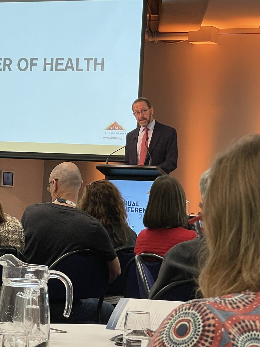 KatieJBen's tweet image. Talking the talk with Hon Andrew Little, Minister of Health. Looking forward to the Q&amp;amp;A session. Remains to be seen whether he will walk the talk. #asms2020 #healthmatters