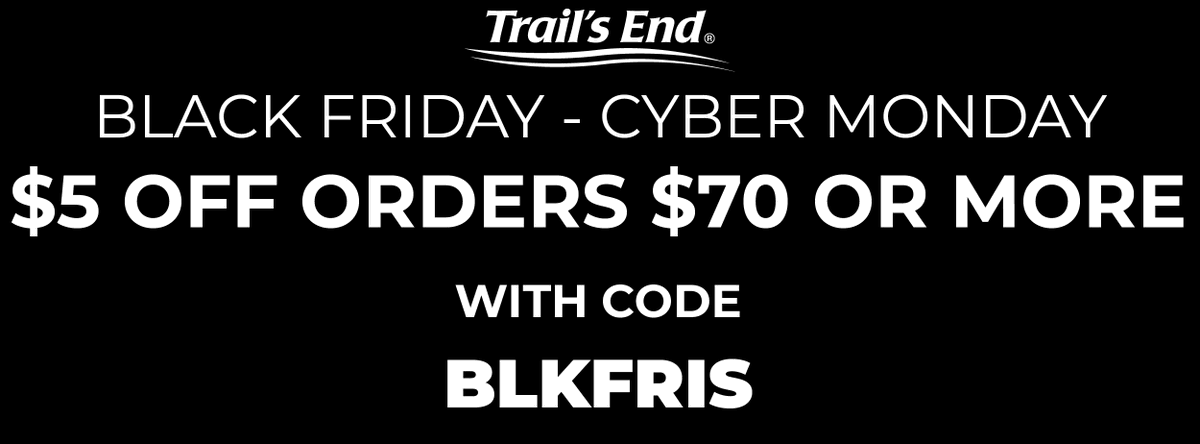 GardenStateBSA's tweet photo. Are you Scouting for a deal this Black Friday? Trail’s End has you covered with our Black Friday sale! Starting at 8:00PM EST on Thanksgiving Day, 11/26 through 8:00PM EST on 12/ 1, save $5 on orders of $70+ with promo code BLKFRIS. #giftidea #foodie  https://t.co/WJ7YpXUvL7 https://t.co/GSx82guKso