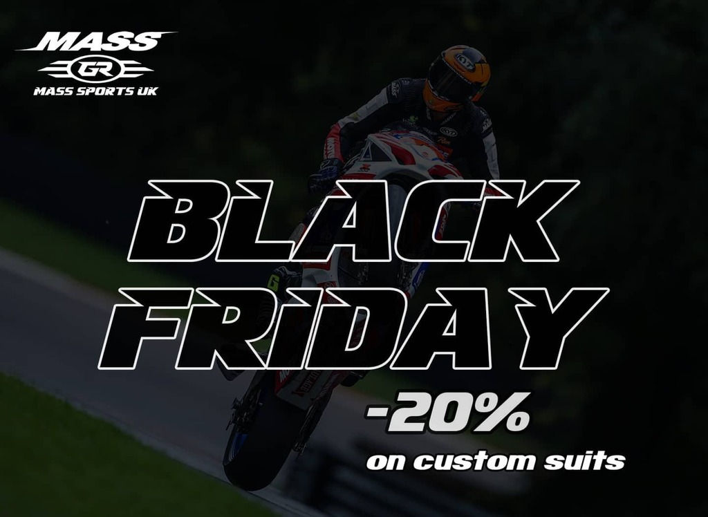 🖤 Black Friday.... Contact us tomorrow for our black Friday deals on custom suits 😎
-
#masssportsuk #masssports #blackfriday #friday #customsuits #rider #motorcycle #leathersuit #standout #sales #racing #riding #mass #customsuits instagr.am/p/CIERZBhHmoX/