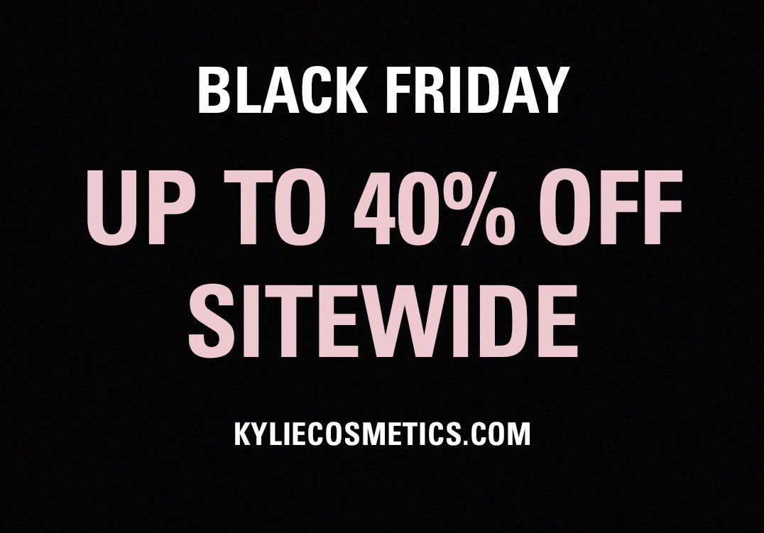 Kylie Jenner (@KylieJenner) on Twitter photo 26/11/2020 20:47:56 my @kyliecosmetics #BlackFriday sale continues!! Up to 40% off sitewide! my @kyliecosmetics #BlackFriday sale continues!! Up to 40% off sitewide!