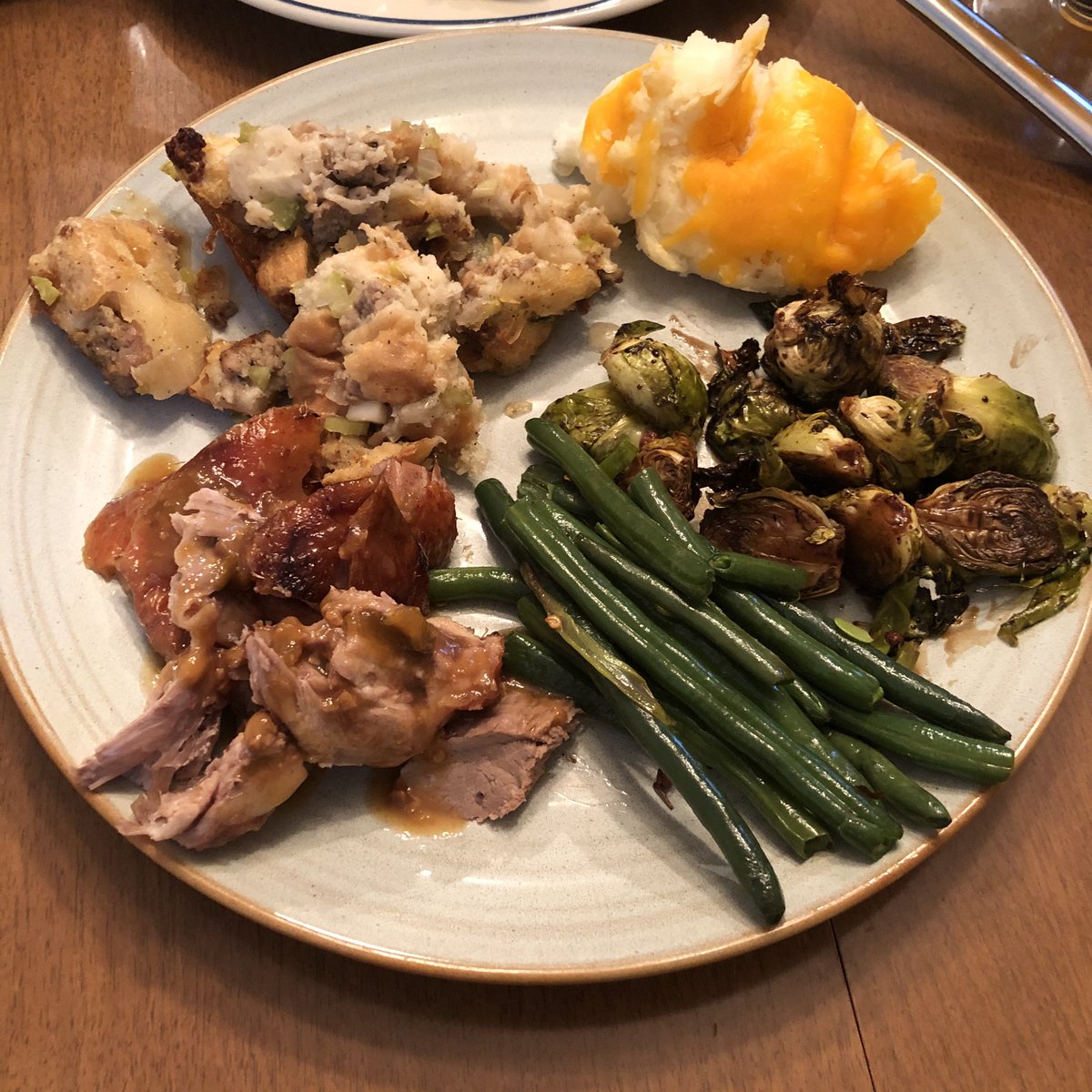 Roast duck and ganbiandoujiao part our quarantined Thanksgiving